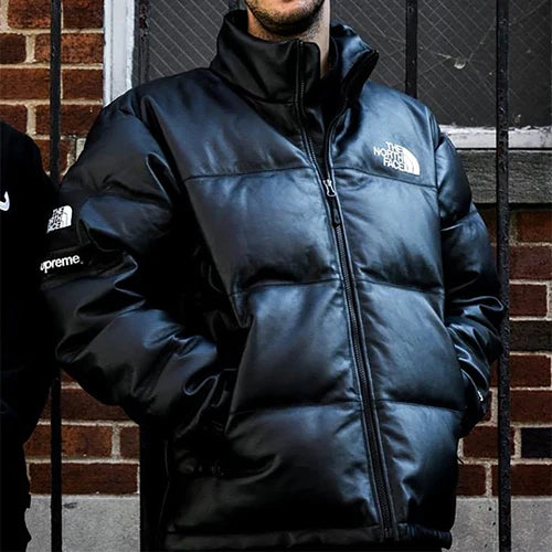 슈프림 x 노스페이스 레더 눕시 자켓 블랙 · 이** 고객님