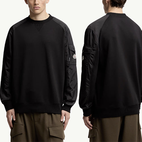 몽클레어 코튼 혼방 스웨트셔츠 블랙