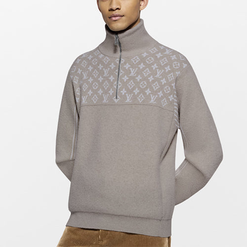 루이비통 리브드 울 하프 지퍼 풀오버 베이지