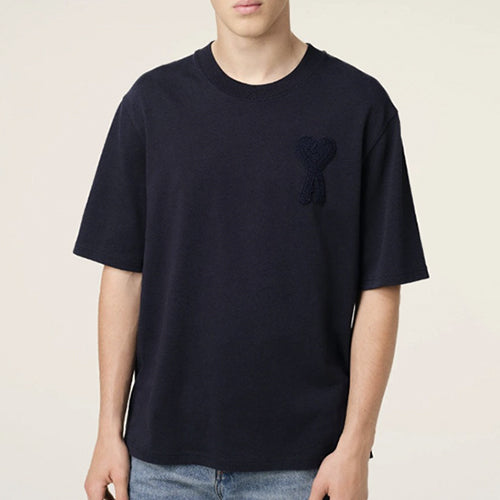 (국내배송) 아미 하트 니트 패치 반팔 티셔츠 ~2Color~