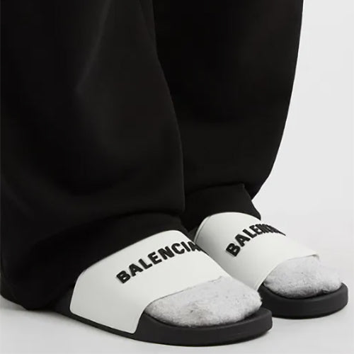 발렌시아가 풀 슬라이드 샌들 블랙 화이트