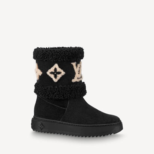 루이비통 스노우드롭 플랫 앵클 부츠 블랙