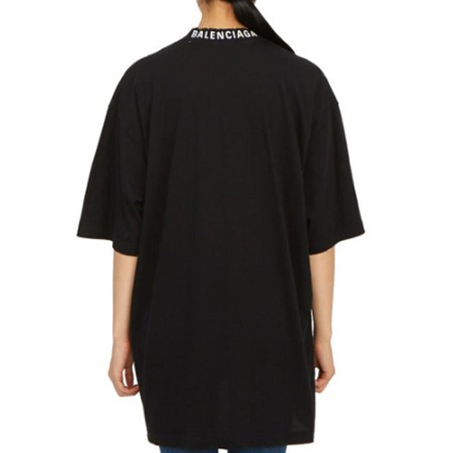 (국내배송) 발렌시아가 넥포인트 로고자수 오버핏 반팔티 ~2color~