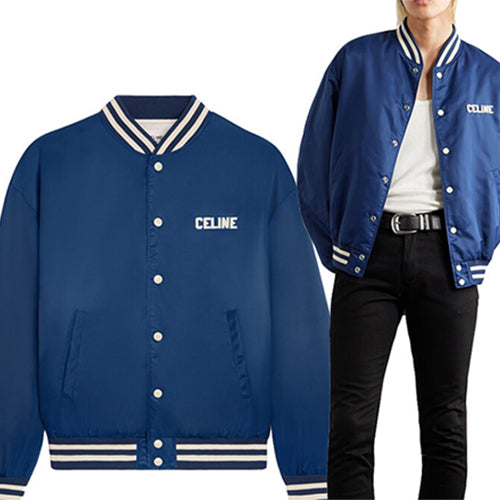 셀린느 나일론 루즈 테디 자켓 네이비