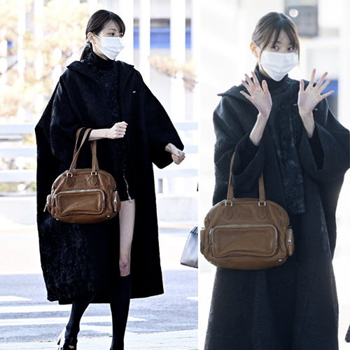 미우 미우 나파 레더 탑 핸들백 토트백 카라멜 (장원영,아야카 착용)