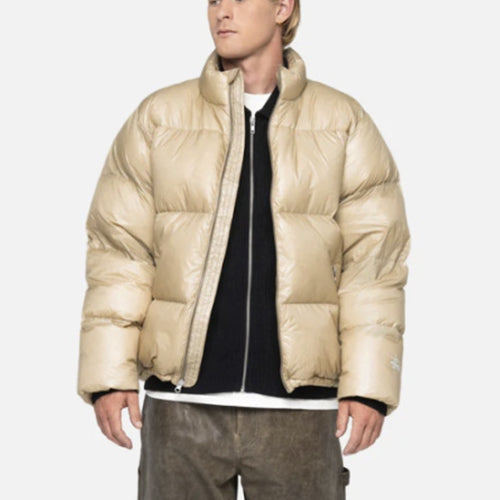 스투시 다운 퍼퍼 파라슈트 립스탑 자켓 베이지