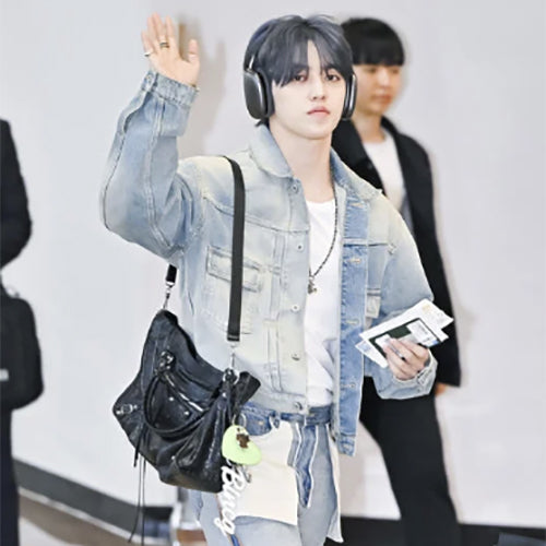 발렌시아가 르 시티 미디움 크로스백 블랙