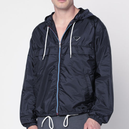 프라다 후드 윈드브레이커 바람막이 네이비