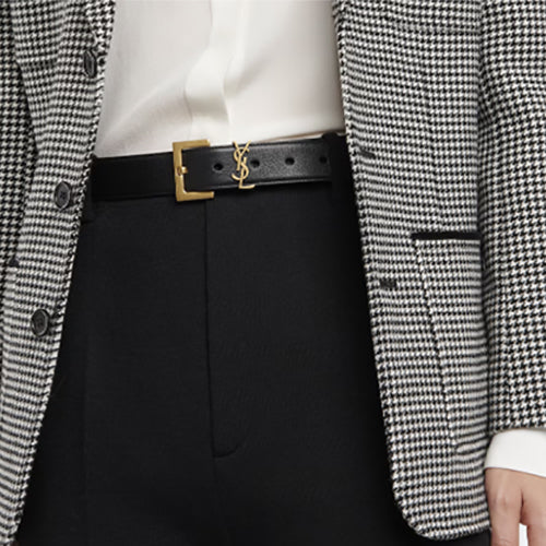 생로랑 카산드라 벨트 블랙/골드