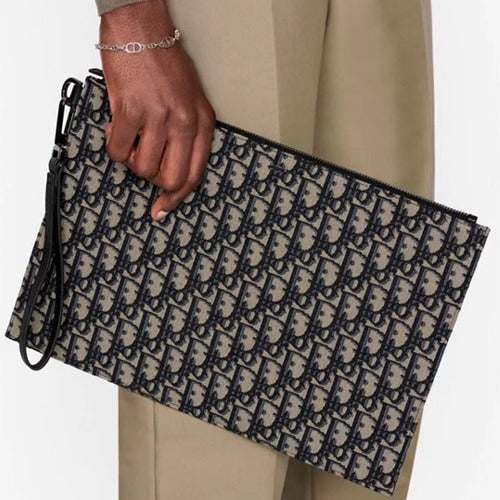 디올 오블리크 자카드 A4 파우치 클러치