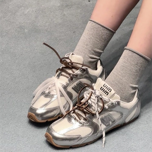 뉴발란스x미우미우 530SL 메탈릭 레더 앤메쉬 스니커즈