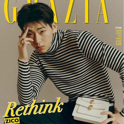 (국내배송, 당일출고) 세인트로랑 스트라이프 골지 터틀넥 (지코, 태민 착용)