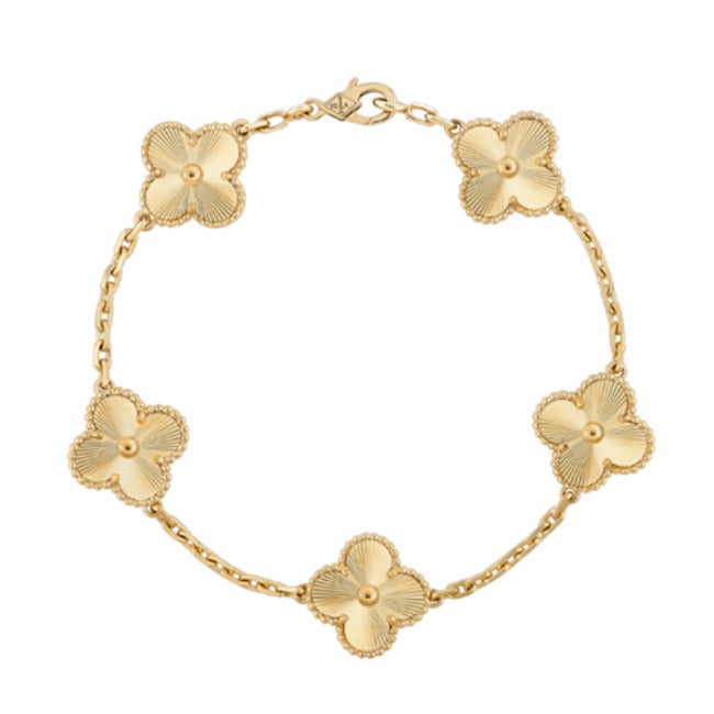 반 클리프 & 아펠 빈티지 알함브라 브레이슬릿 5 모티브 (옐로우 골드)