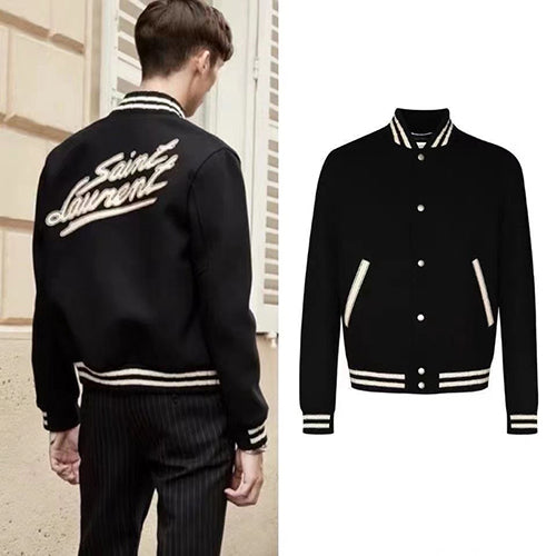 생로랑 울 테디 자켓 블랙