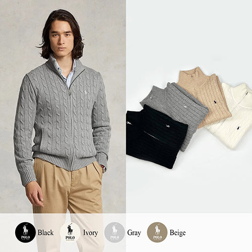 (국내배송, 당일출고) 폴로 케이블 집업 스웨터 ~4Color~