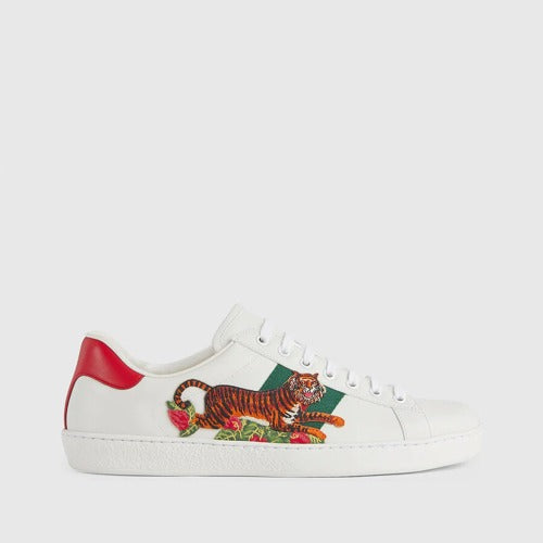 구찌 그린/레드 웹(Web) 타이거 에이스 스니커즈