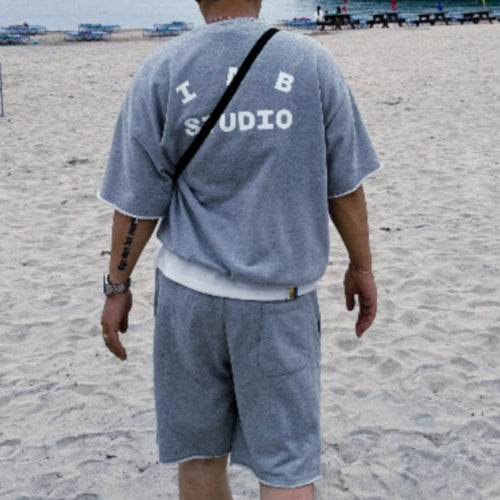 (국내배송, 당일출고) 아이앱 스튜디오 반팔 스웨트 세트 ~2Color~