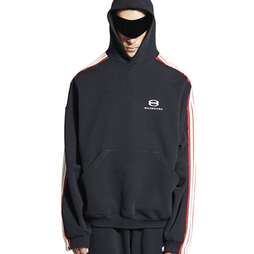 발렌시아가 유니티 스포츠 아이콘 라지 후디 블랙