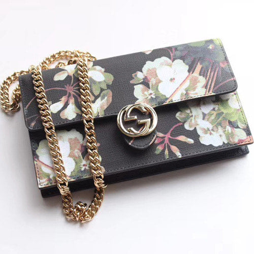 구찌 플라워 미니백 블랙