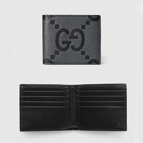 구찌 맥시 GG 바이폴드 지갑 그레이
