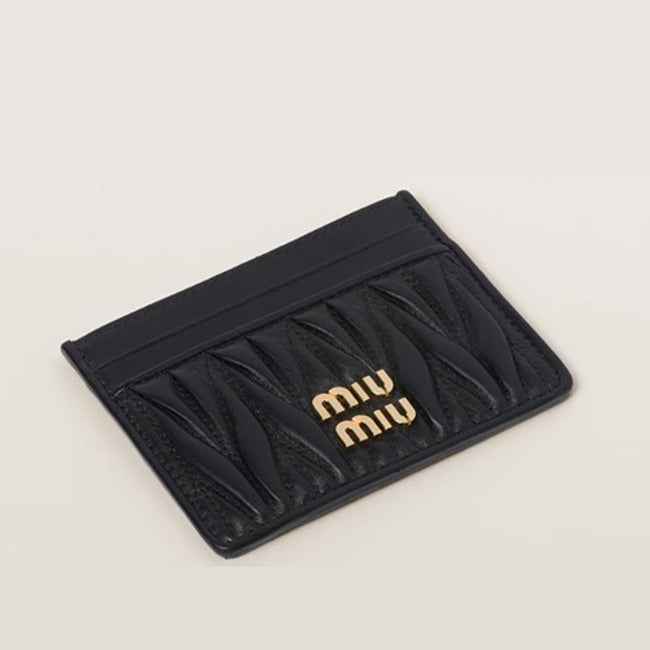 미우미우 마테라쎄 나파 가죽 카드지갑 홀더 -블랙,블루,핑크,베이