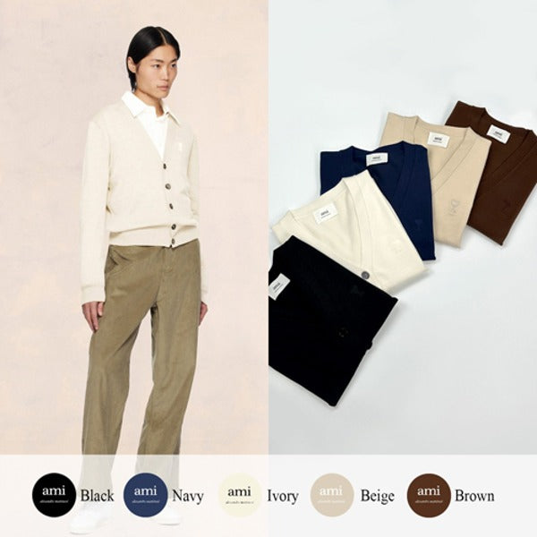 (국내배송, 당일출고) 아미 스몰 하트로고 여성용 자수 가디건 ~5color~