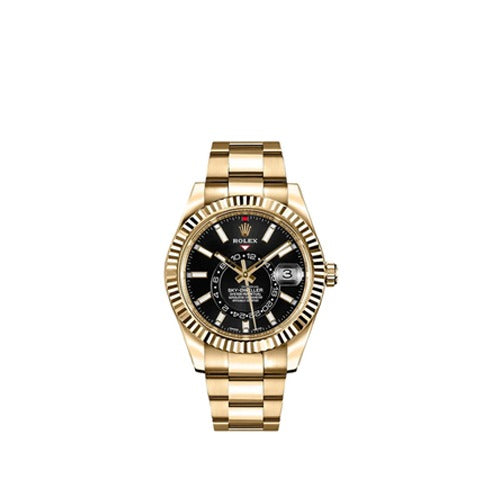 로렉스 SKY-DWELLER 오이스터 옐로우 골드 블랙 다이얼 42MM