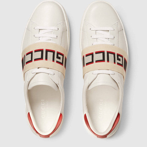 구찌 밴딩로고 스니커즈 화이트