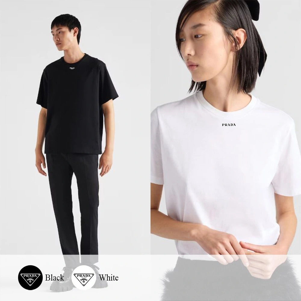 (국내배송, 당일출고) 프라다 넥 로고 스트레치 반팔 티셔츠 ~2Color~