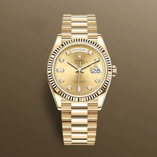 로렉스 DAY-DATE 오이스터 옐로우 골드 샴페인 컬러 다이얼 36MM · 오** 고객님