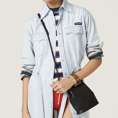 미우 미우 나파 레더 미니백 블랙