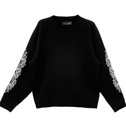 크롬하츠 플로랄 니트 스웨터 블랙