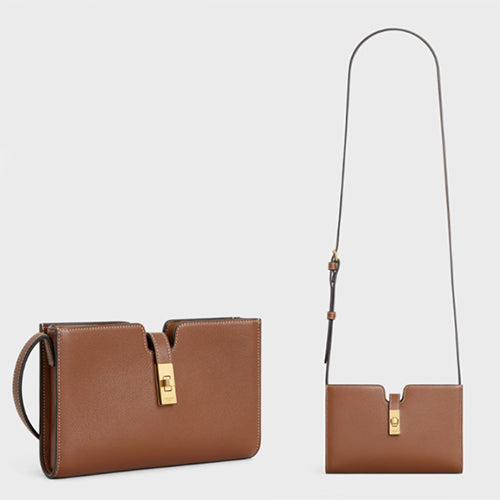 셀린느 16 스트랩 포쉐트 크로스백 브라운