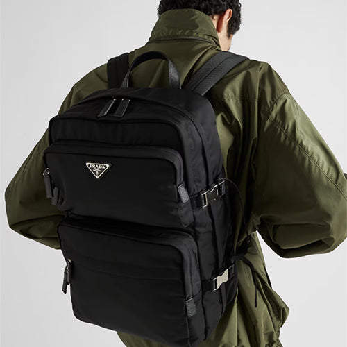 프라다 리나일론 앤 사피아노 레더 백팩 블랙 (2VZ101)