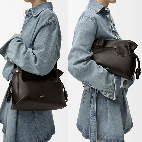 로에베 판타 미디엄 플라멩코 클러치백 다크 브라운