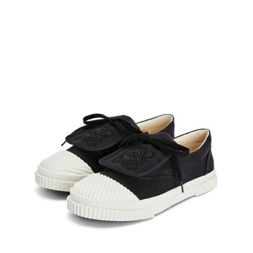 로에베 캔버스에 애너그램 플랩 스니커즈 블랙