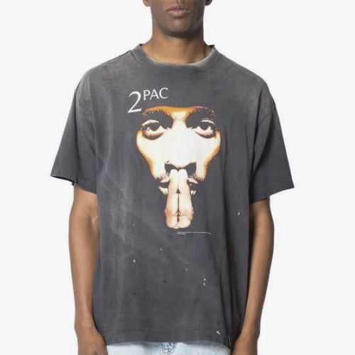 세인트 마이클 x 투팍 숏슬리브 티셔츠 블랙