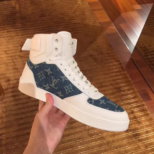 루이비통 리볼리 트레이너 데님 하이탑 스니커즈