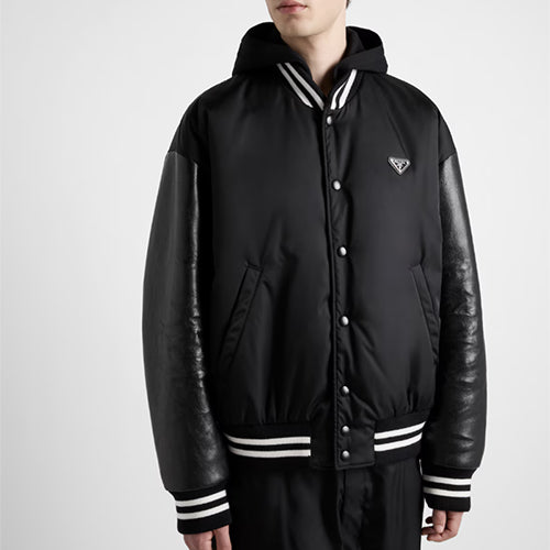 프라다 오버사이즈 리나일론 봄버 자켓 블랙