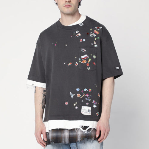 메종 미하라 야스히로 레이어드 반팔 티셔츠