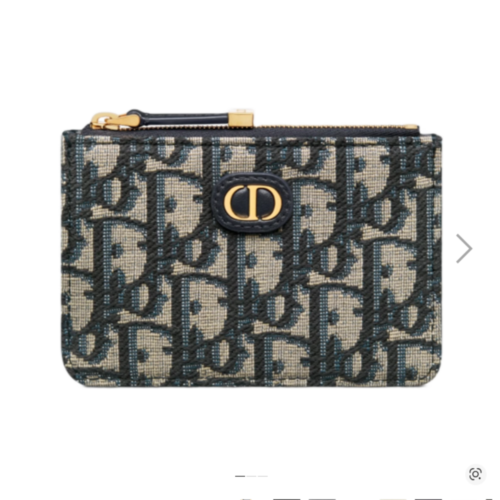 (국내배송)디올 오블리크 지퍼 카드지갑 네이비