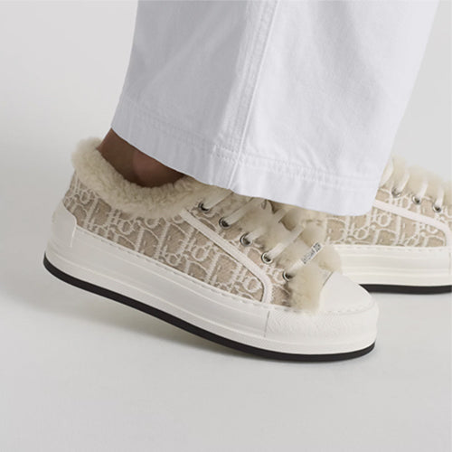 디올 코튼 자수 워크앤디올 플랫폼 스니커즈