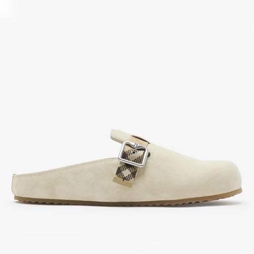 버버리 스웨이드 어친 클로그 슬리퍼 베이지