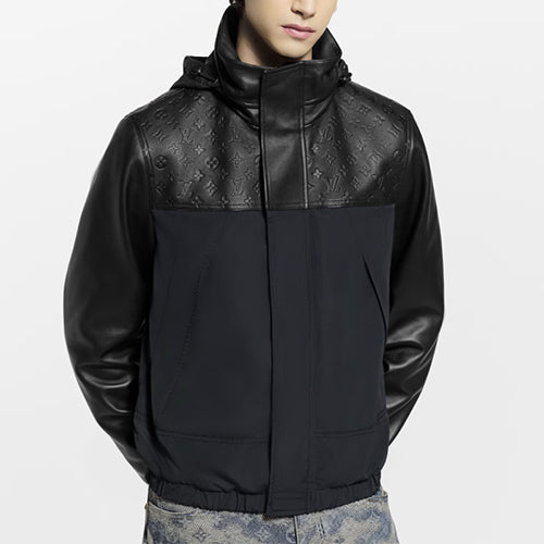 루이비통 가죽 믹스 윈드브레이커 자켓