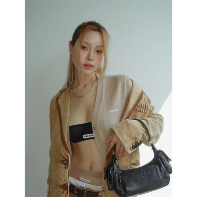 미우미우 나파 레더 호보백 블랙 (장원영,모모 트와이스,닝닝,희주 착용)