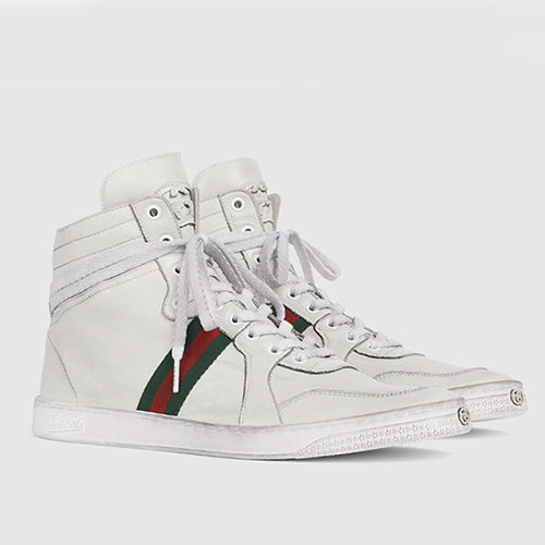 구찌 스트레치 하이탑 스니커즈 화이트