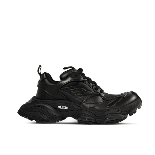 발렌시아가 카고 레더 로우탑 스니커즈 블랙