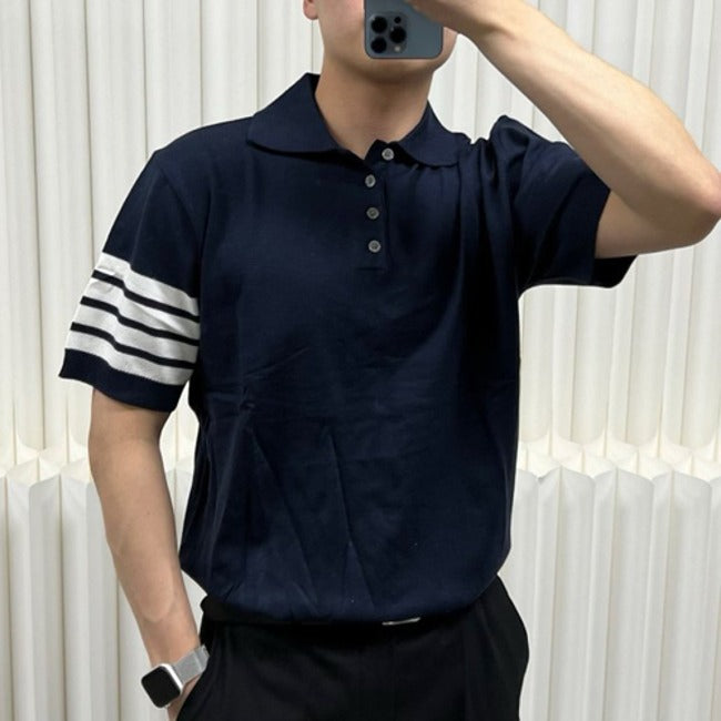 (국내배송) 톰브라운 4선 메리노울 반팔 니트 ~3Color~