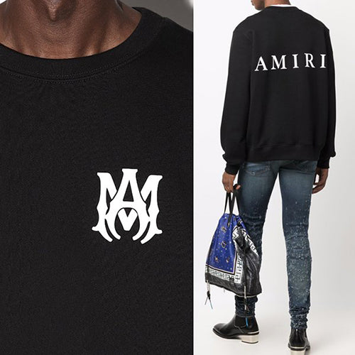 (국내배송) 아미리 로고포인트 맨투맨 블랙