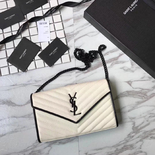 세인트로랑 엔벨로프 체인숄더백 크림